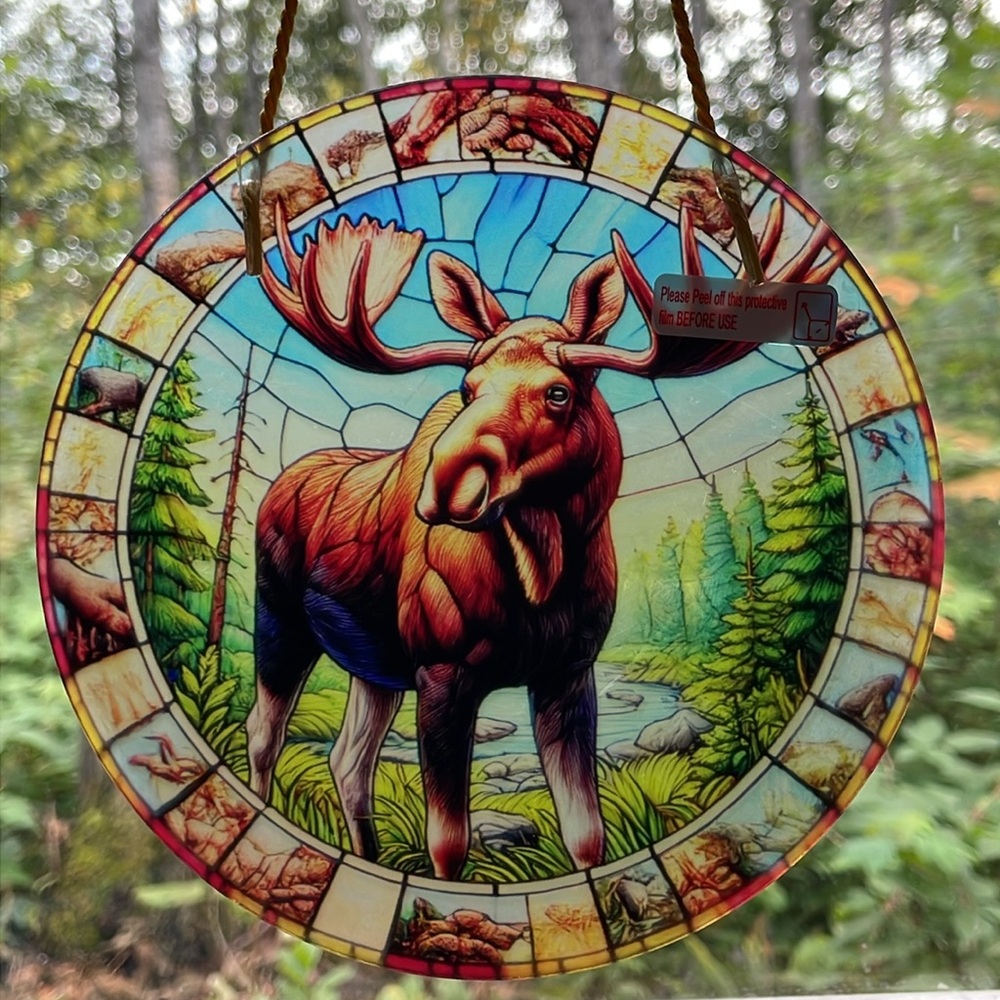 Suncatcher Acrylic Moose Wildlife Cabin Decor Home Decorative